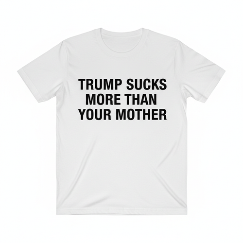 Hvid t-shirt med Trump tekst